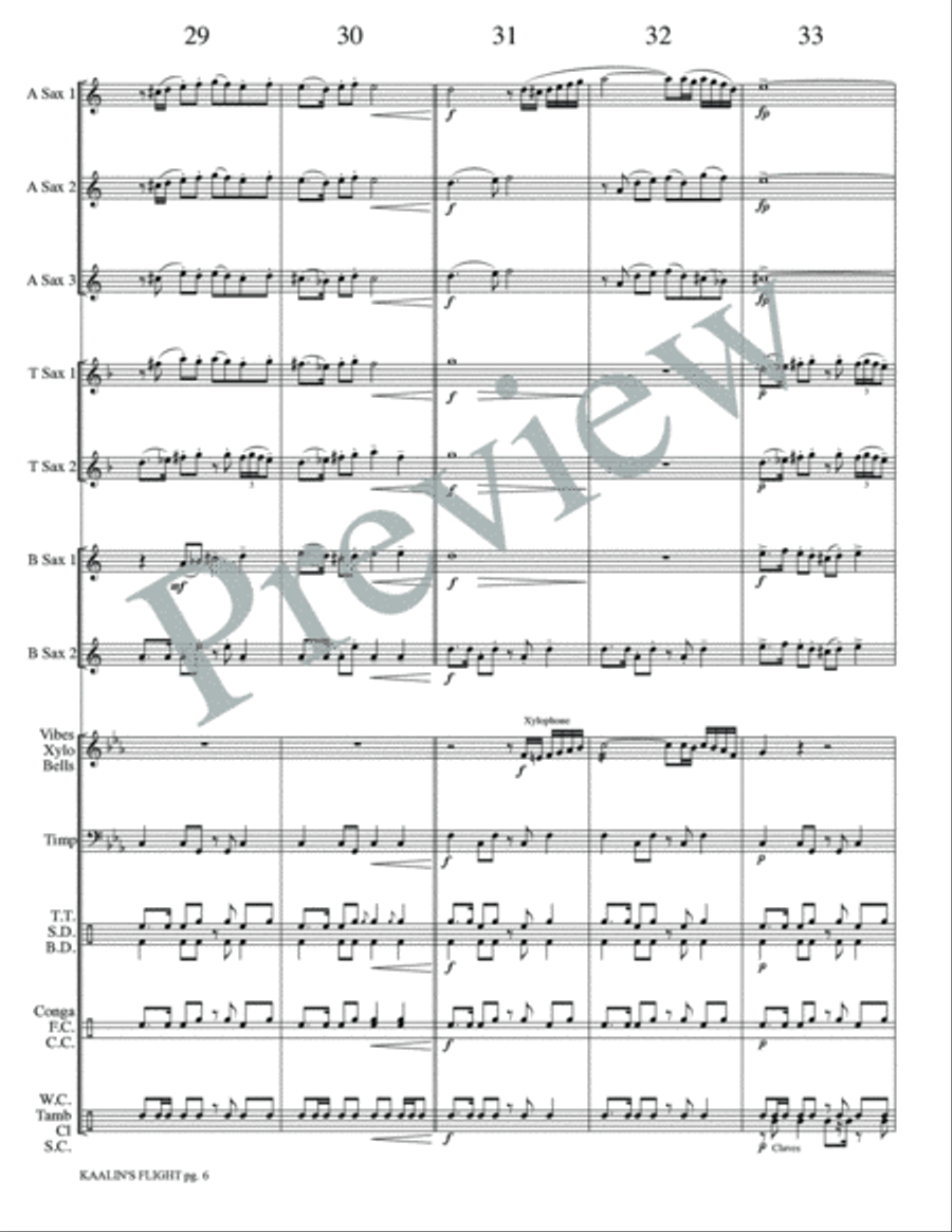 Kaalin's Flight Kaalin's Flight Small Ensemble scores gallery preview page 8
