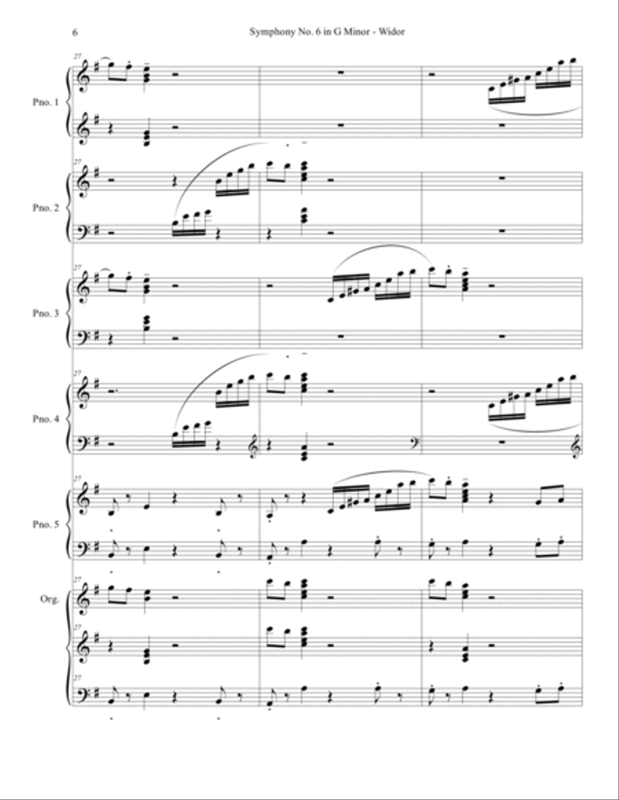 Widor - Finale (5th movement) of Symphony No. 6 in G Minor Small Ensemble scores gallery preview page 6