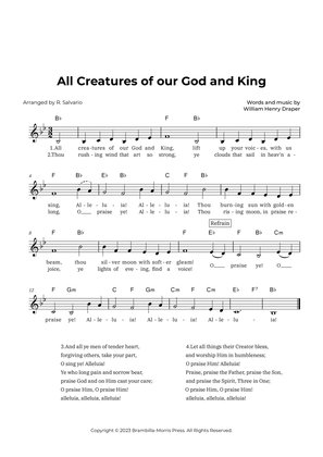 Book cover for All Creatures of our God and King (Key of B-Flat Major)