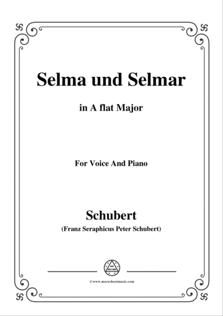 Schubert-Selma und Selmar,in A flat Major,for Voice&Piano Voice scores gallery preview page 1
