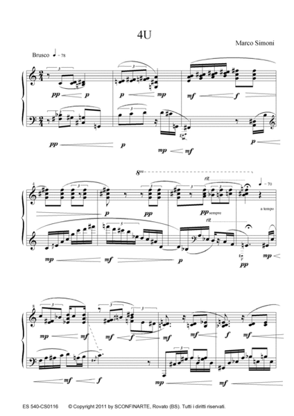 Marco Simoni: 4U (ES 540) per pianoforte