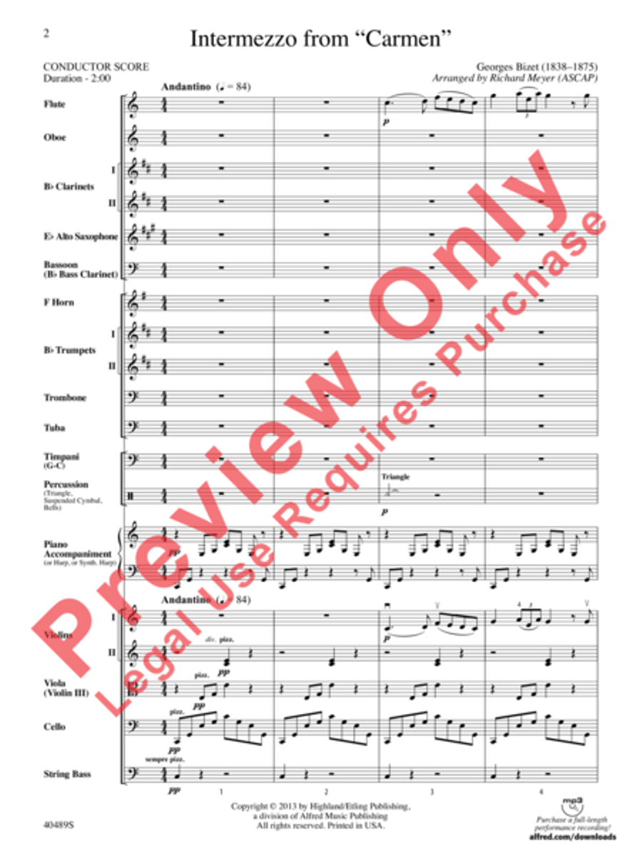 Intermezzo from Carmen Intermezzo from Carmen Full Orchestra scores gallery preview page 3