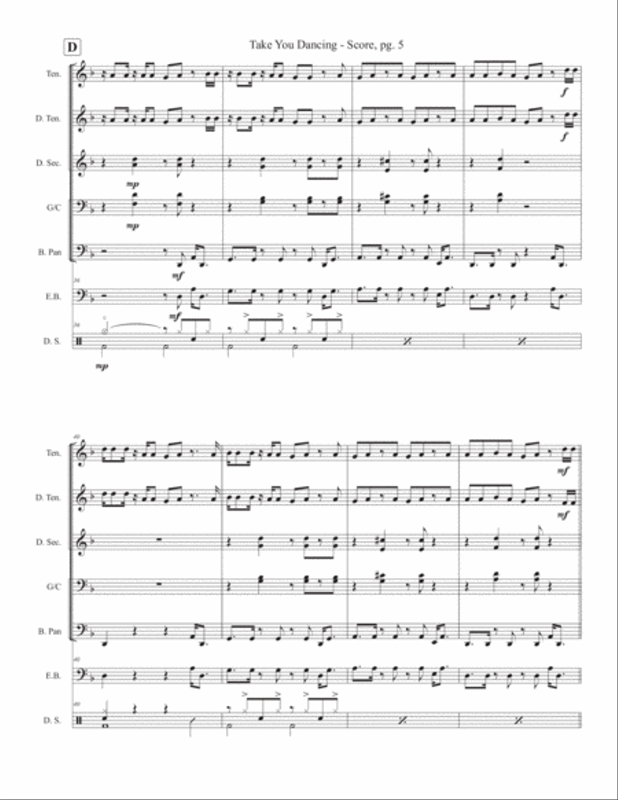 Take You Dancing Percussion Ensemble scores gallery preview page 5