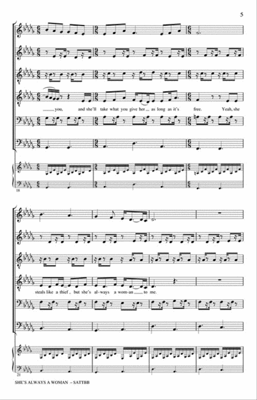 She's Always a Woman A Cappella scores gallery preview page 3