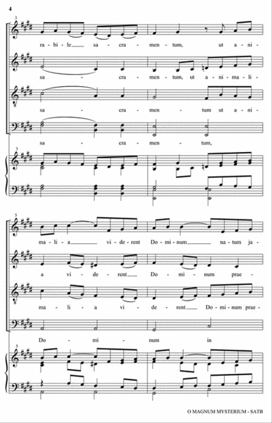 O Magnum Mysterium 4-Part scores gallery preview page 3