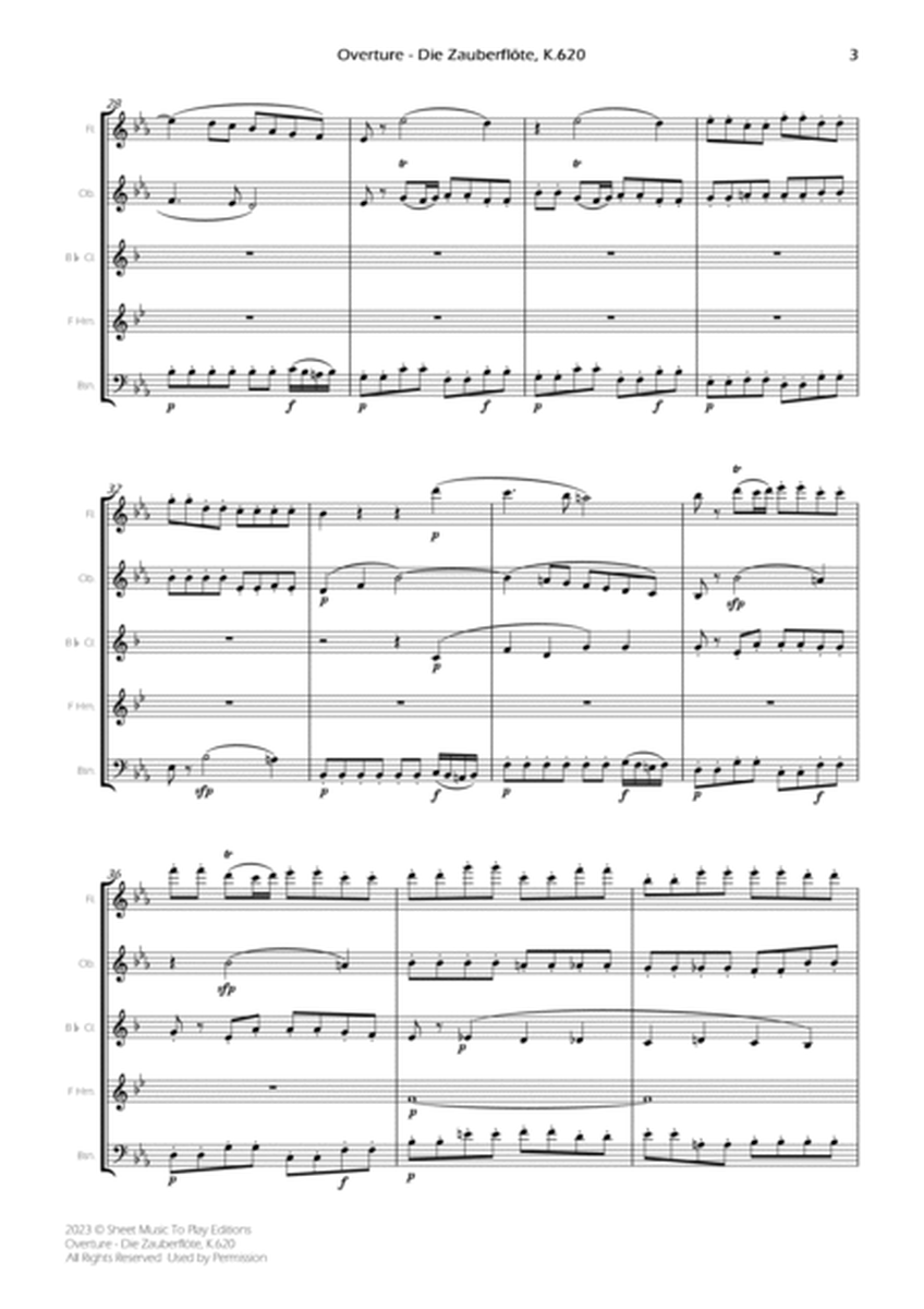 Overture from The Magic Flute - Wind Quintet (Full Score) - Score Only image number null