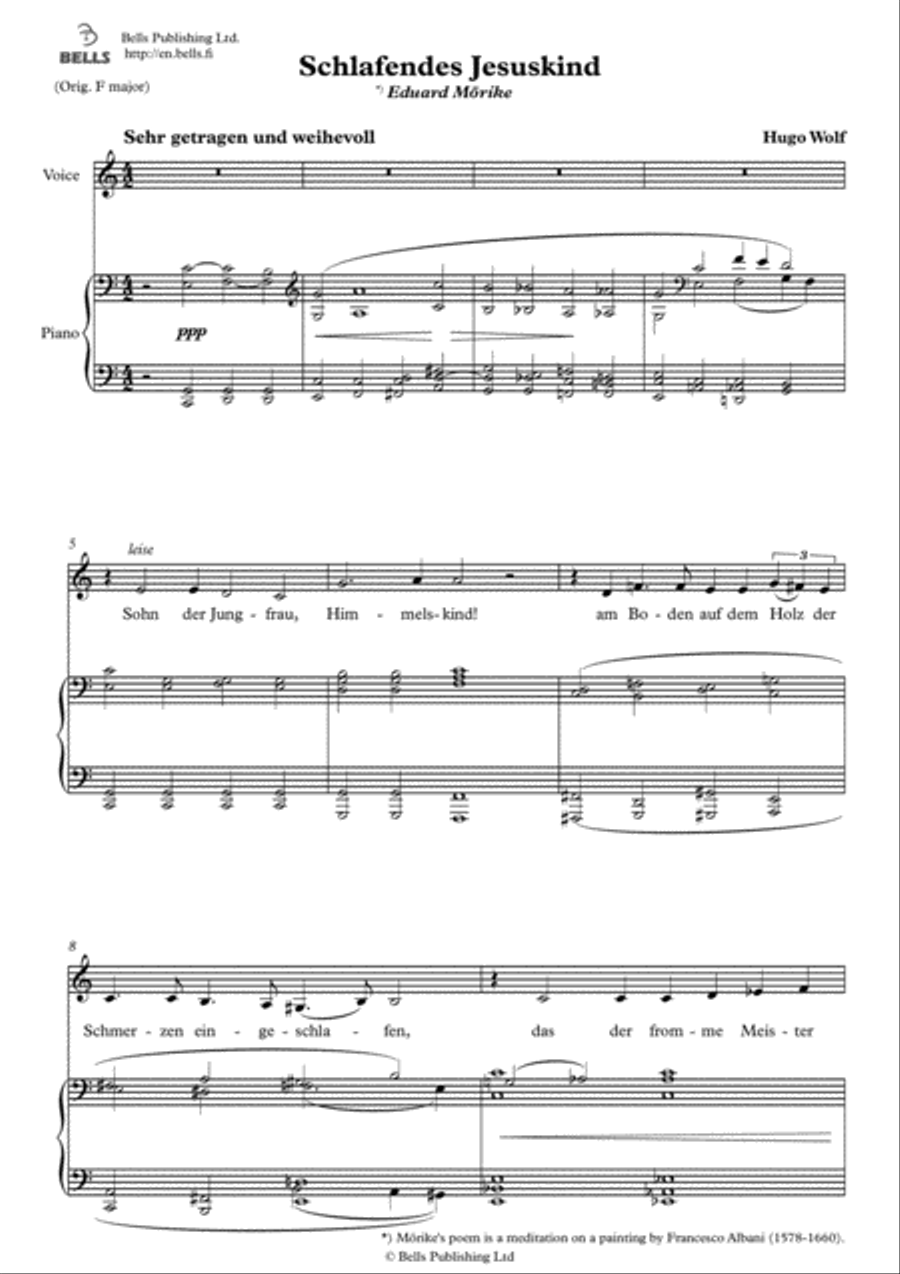 Schlafendes Jesuskind (C Major) Voice Solo scores gallery preview page 1