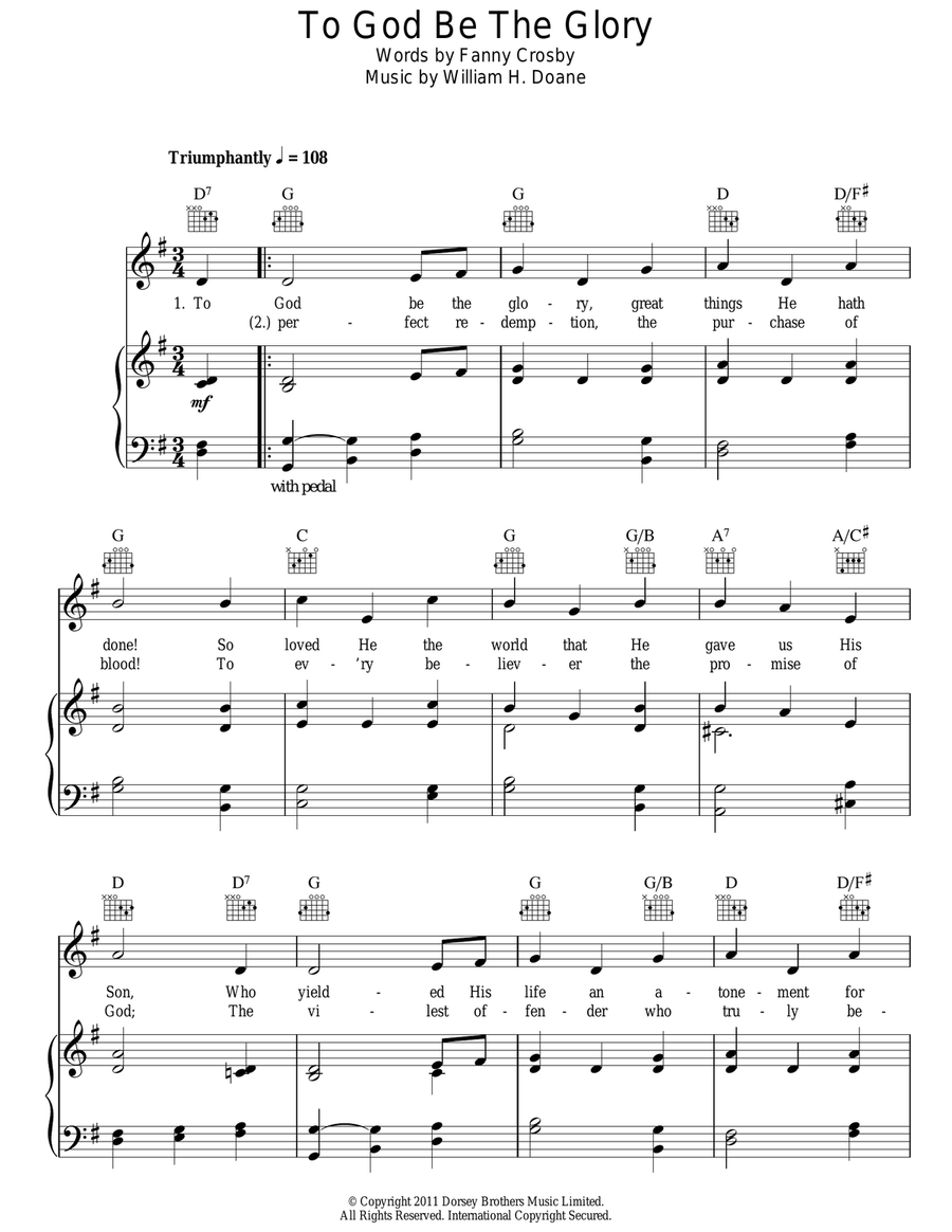 To God Be The Glory To God Be The Glory Guitar scores gallery preview page 1