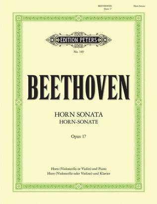 Book cover for Beethoven - Horn Sonata Op 17 Horn (Cello Or Violin)/Piano