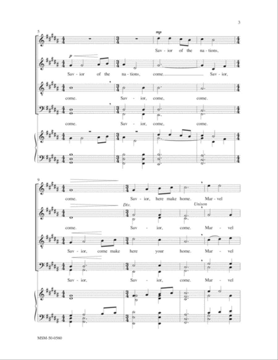 Savior of the Nations, Come Divisi scores gallery preview page 3
