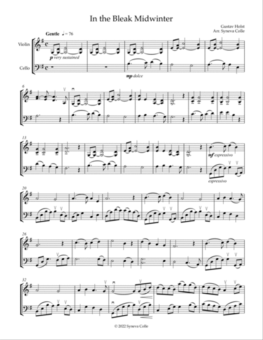 In the Bleak Midwinter String Duet scores gallery preview page 2