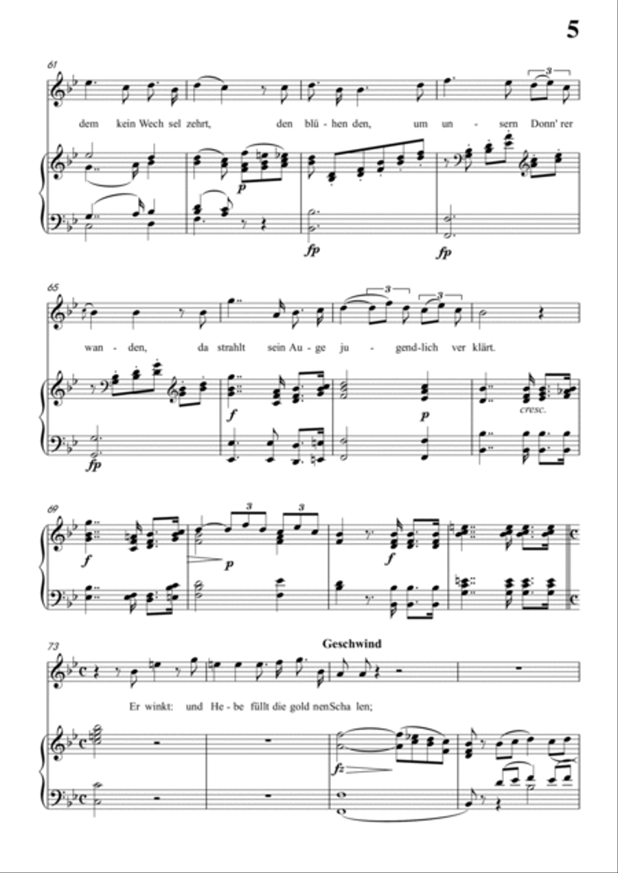 Schubert-Uraniens Flucht(Urania's Flight),D.554 in G for Vocal and Piano Voice scores gallery preview page 6