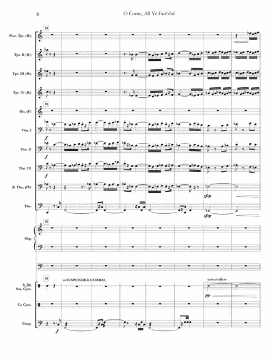 O Come, All Ye Faithful [London Brass] (full score & set of parts) Small Ensemble scores gallery preview page 4