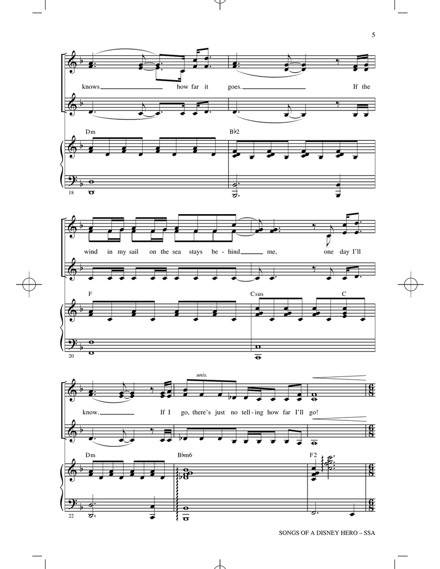 Songs of a Disney Hero SSA scores gallery preview page 4