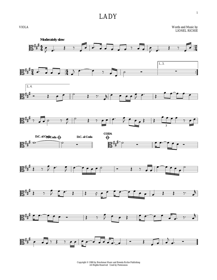 Lady Lady Viola Solo scores gallery preview page 1