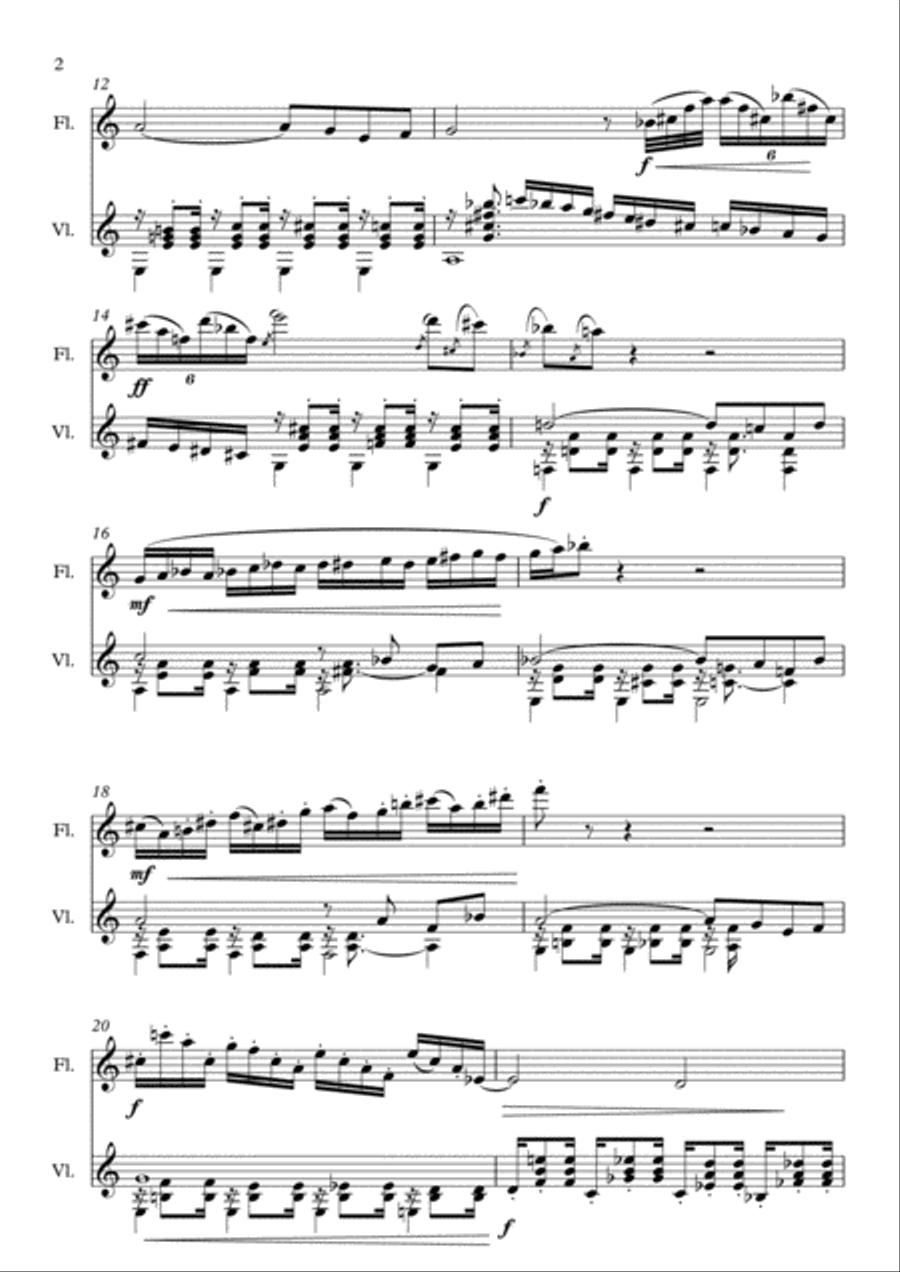 Choro nº1 for Flute and guitar Flute scores gallery preview page 2