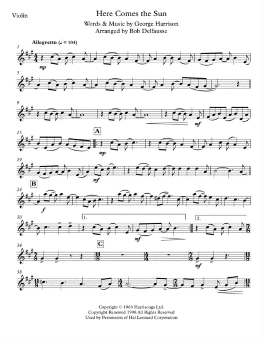 Here Comes The Sun Here Comes The Sun String Trio scores gallery preview page 6