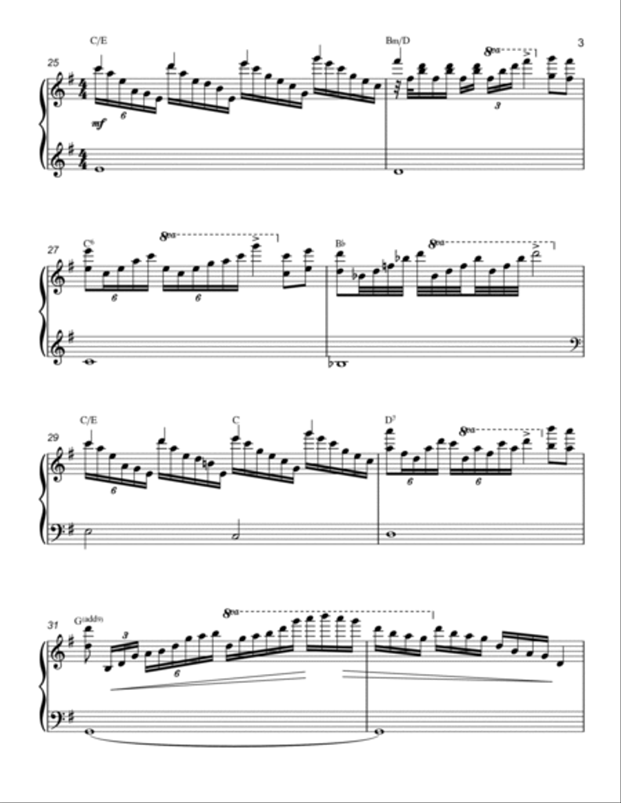 Unchained Melody Piano Solo scores gallery preview page 3