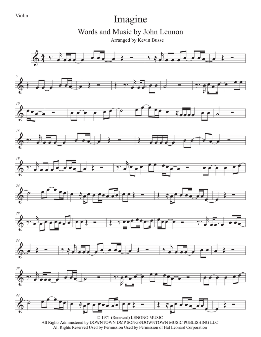 Imagine Violin Solo scores gallery preview page 1