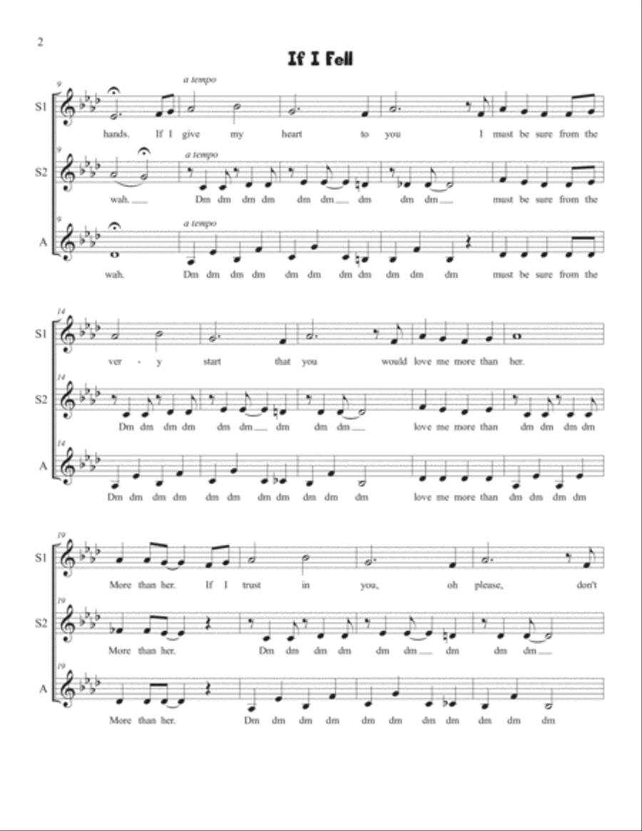 If I Fell SSA scores gallery preview page 2