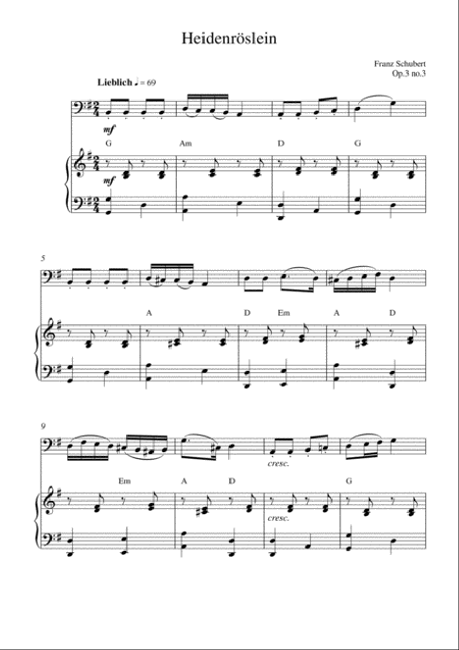 Heidenröslein (op.3 no.3) Piano scores gallery preview page 1