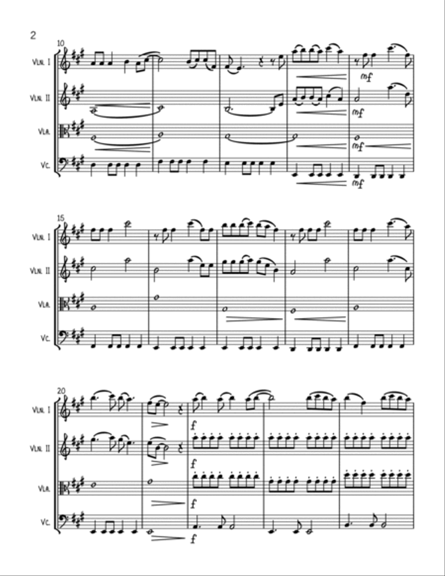 Wildest Dreams String Quartet scores gallery preview page 2