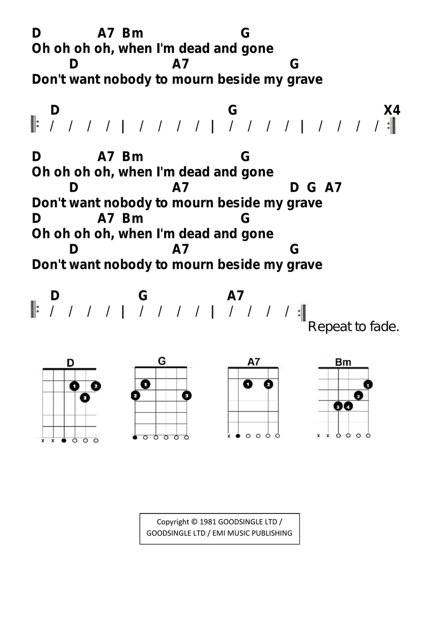 When I'm Dead And Gone Guitar scores gallery preview page 6