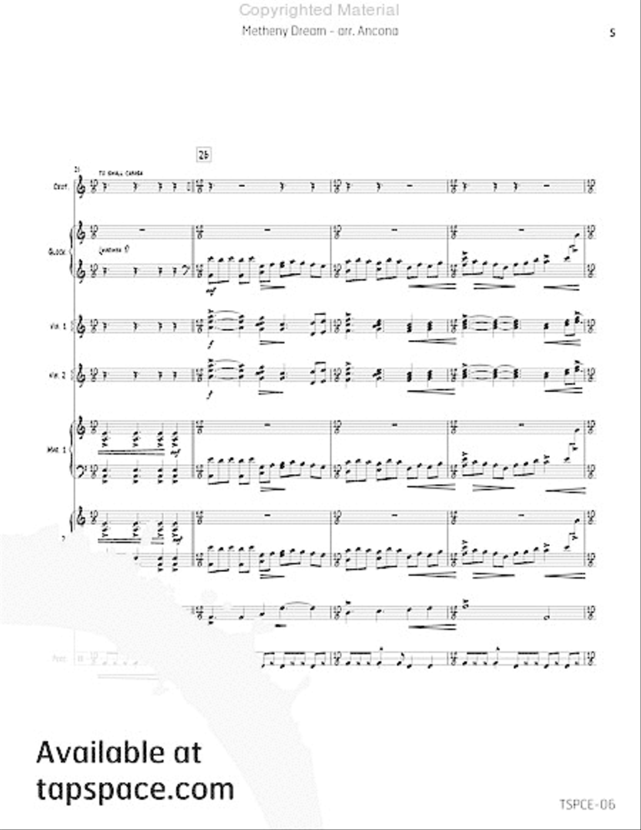 Metheny Dream Percussion Ensemble scores gallery preview page 8