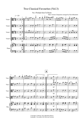 Book cover for 2 Classical Favourites for Viola Quartet (volume three)