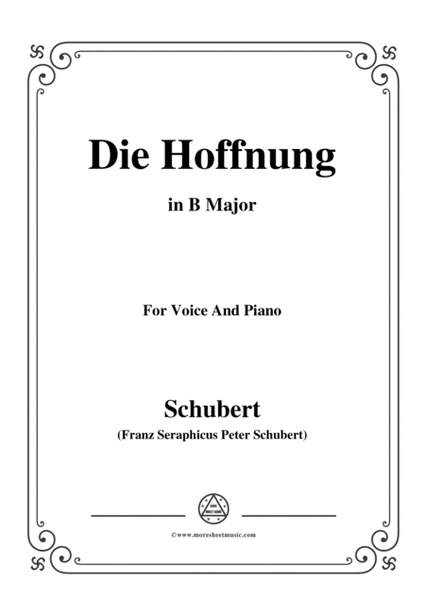 Schubert-Hoffnung(Die Hoffnung),in B Major,Op.87 No.2,for Voice and Piano image number null