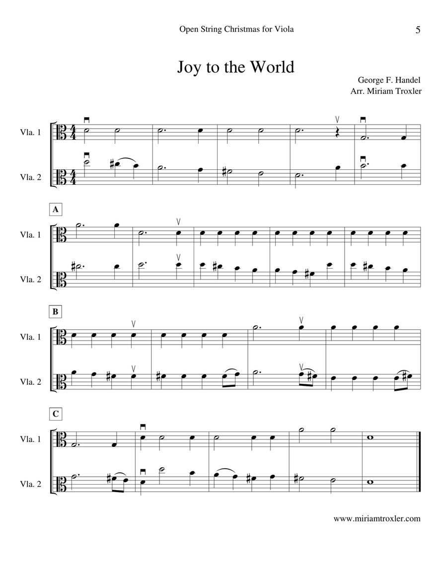 Open String Christmas for Viola Viola Solo scores gallery preview page 5