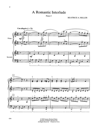 Book cover for Romantic Interlude - Piano Quartet (2 Pianos, 8 Hands)