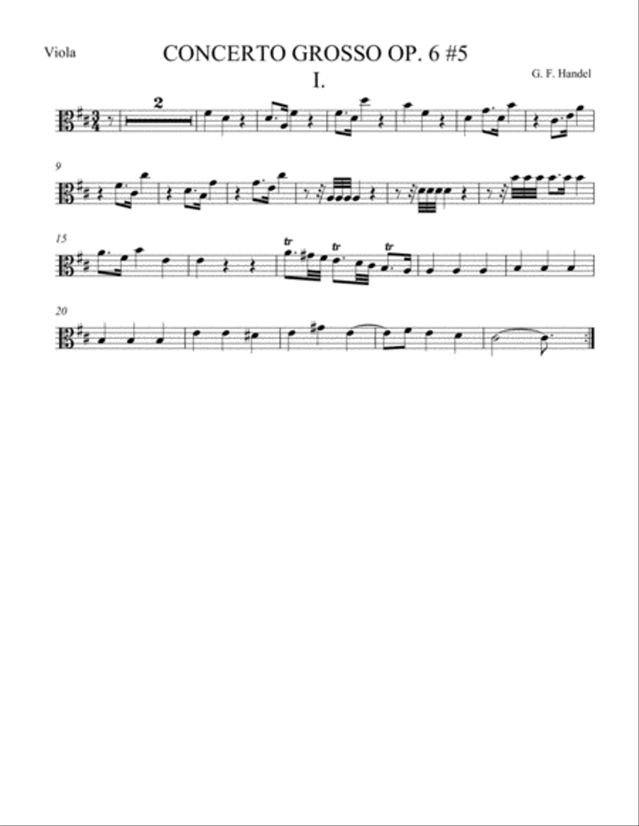 Concerto Grosso Op. 6 #5 Movement I String Orchestra scores gallery preview page 3