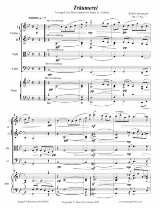 Schumann: Träumerei Op. 15 No. 7 for Piano Quintet