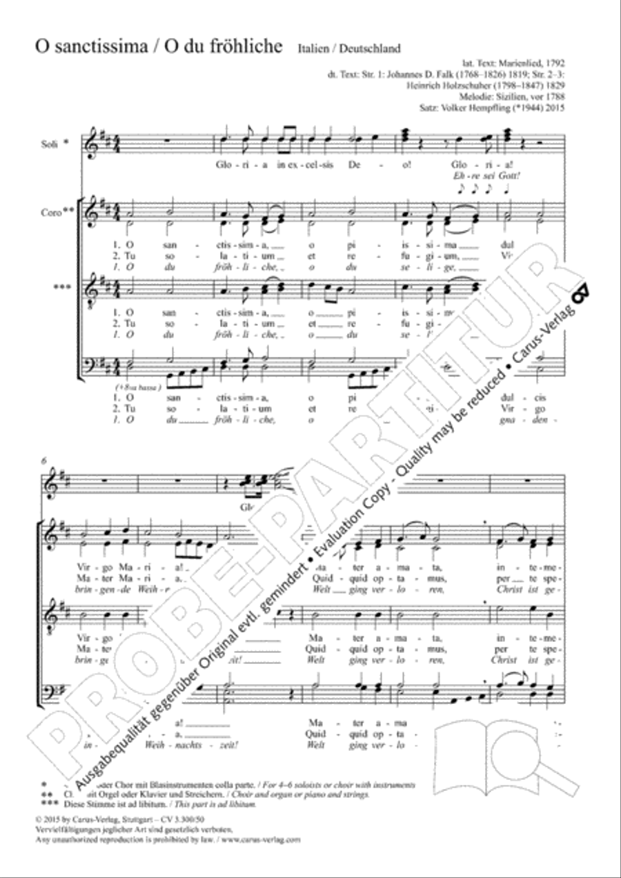 O sanctissima / O du frohliche 4-Part scores gallery preview page 2