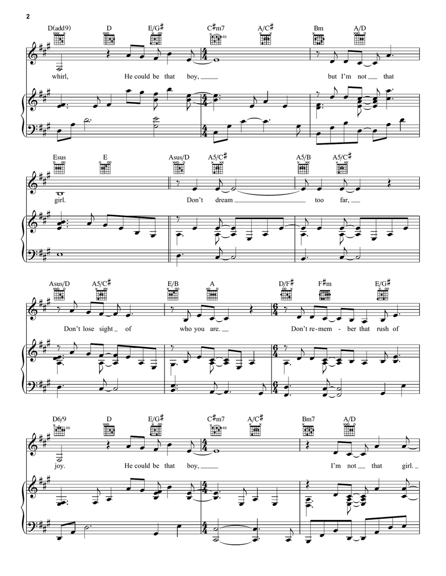 I'm Not That Girl (from Wicked) Piano, Vocal, Guitar scores gallery preview page 2