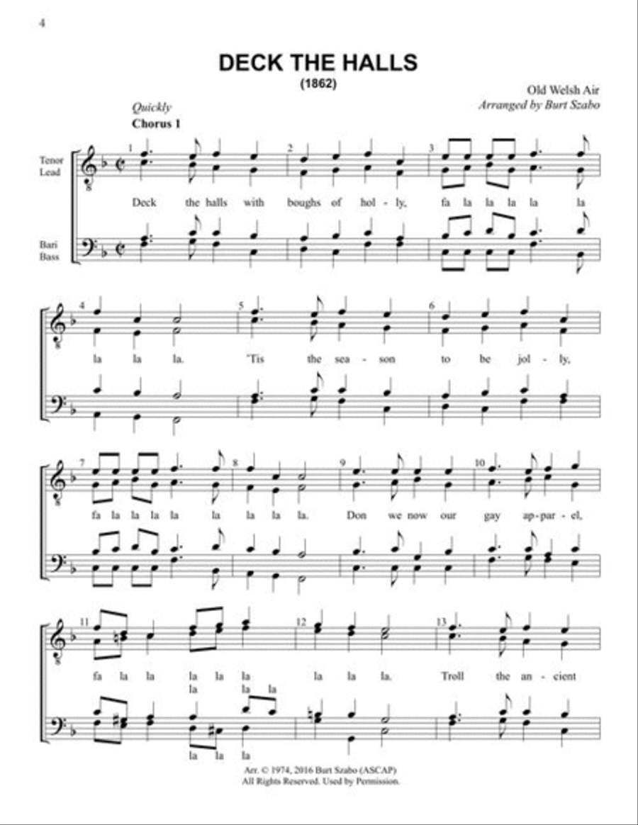 Yuletide Favorites TTBB scores gallery preview page 4