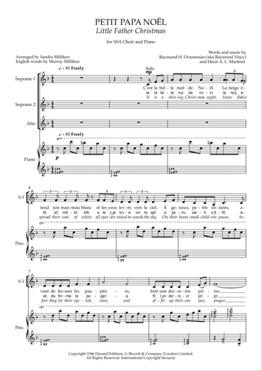 Petit Papa Noël SSA scores gallery preview page 2