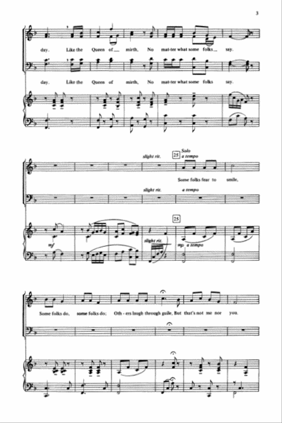 Images of the Past (Some Folks, Go 'Way from My Window, Nelly Bly, Black Is the Color of My True Love's Hair, Skip to My Lou) 4-Part scores gallery preview page 3