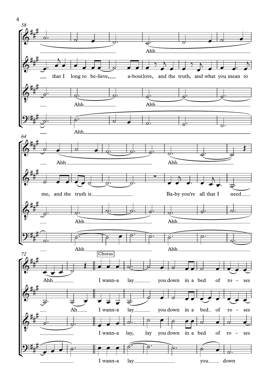 Bed Of Roses 4-Part scores gallery preview page 4