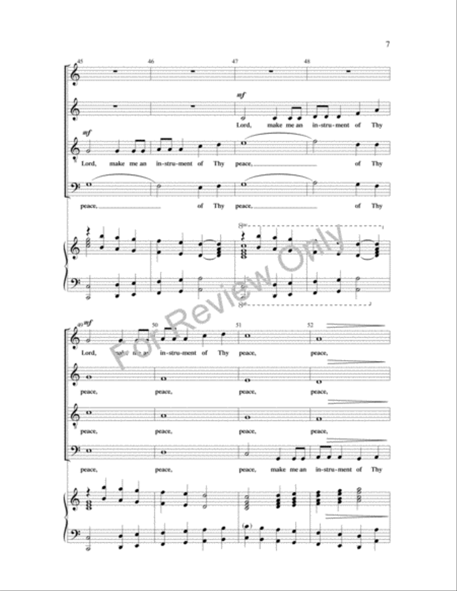 An Instrument of Thy Peace 4-Part scores gallery preview page 7