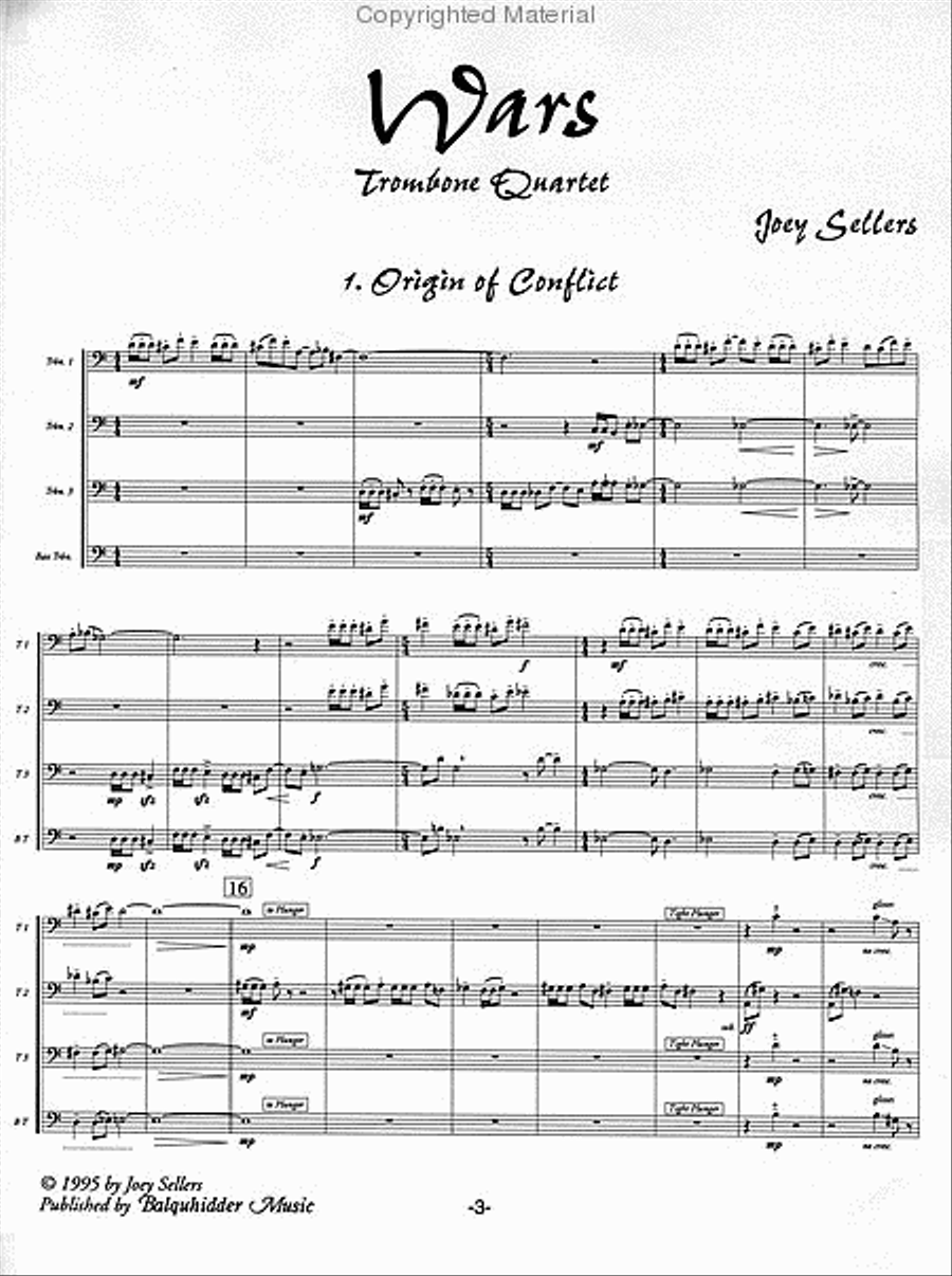 Wars Wars Trombone Quartet scores gallery preview page 2