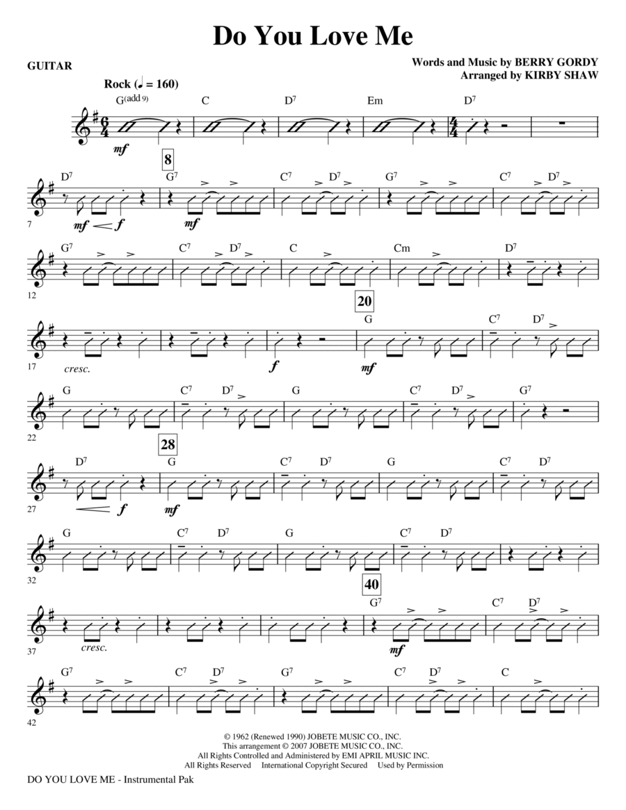 Do You Love Me - Guitar Choir scores gallery preview page 1