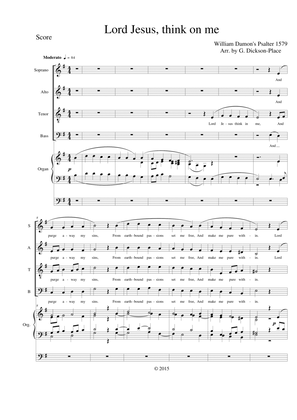 Lord Jesus Think On Me - SATB Organ/Piano - Arr. by Graham Dickson-Place