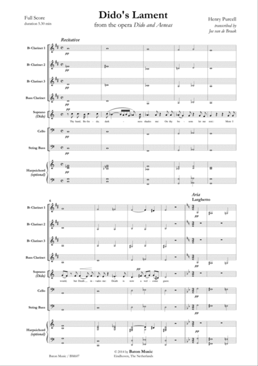 Dido's Lament Concert Band scores gallery preview page 2