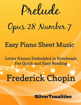Book cover for Prelude Opus 28 Number 7 Easy Piano Sheet Music