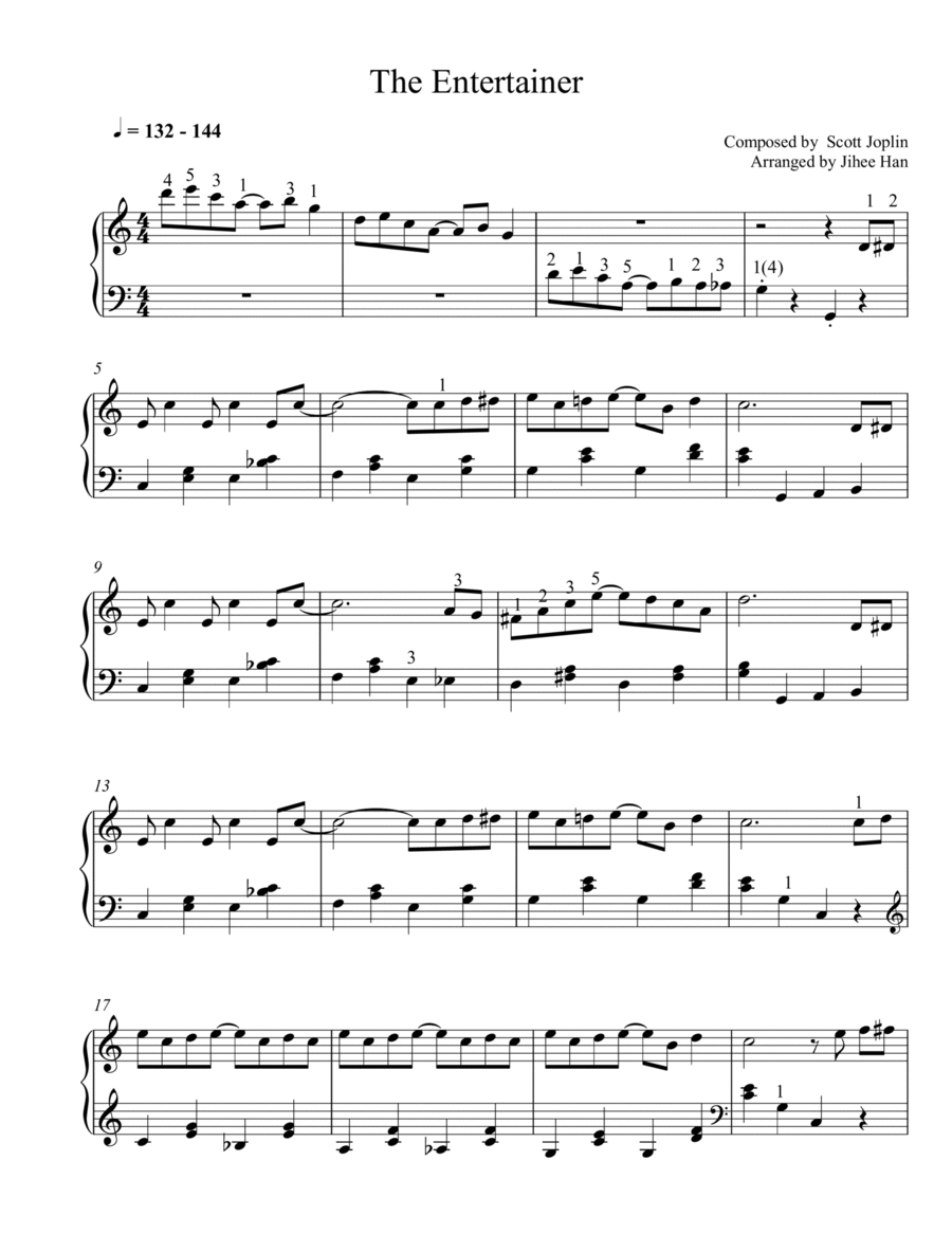 The Entertainer Easy Piano scores gallery preview page 1