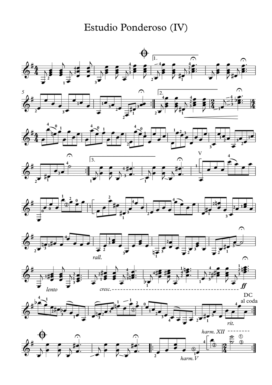 Estudio Ponderoso (IV) Acoustic Guitar scores gallery preview page 1