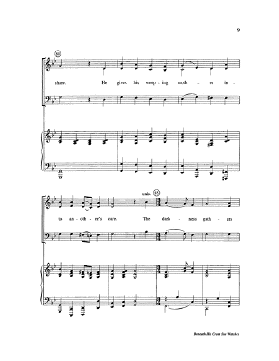 Beneath His Cross She Watches 3-Part scores gallery preview page 9