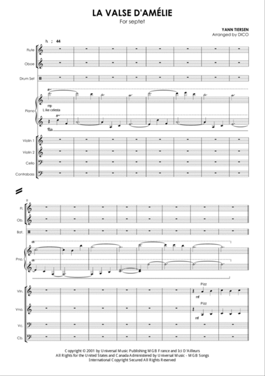 La Valse D'amelie 4 Large Ensemble scores gallery preview page 2